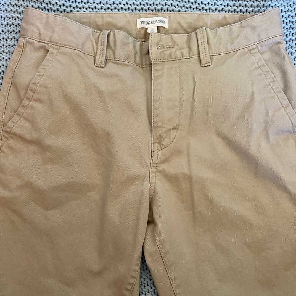 EUC Tucker & Tate chinos with adjustable waist, tan, size 14